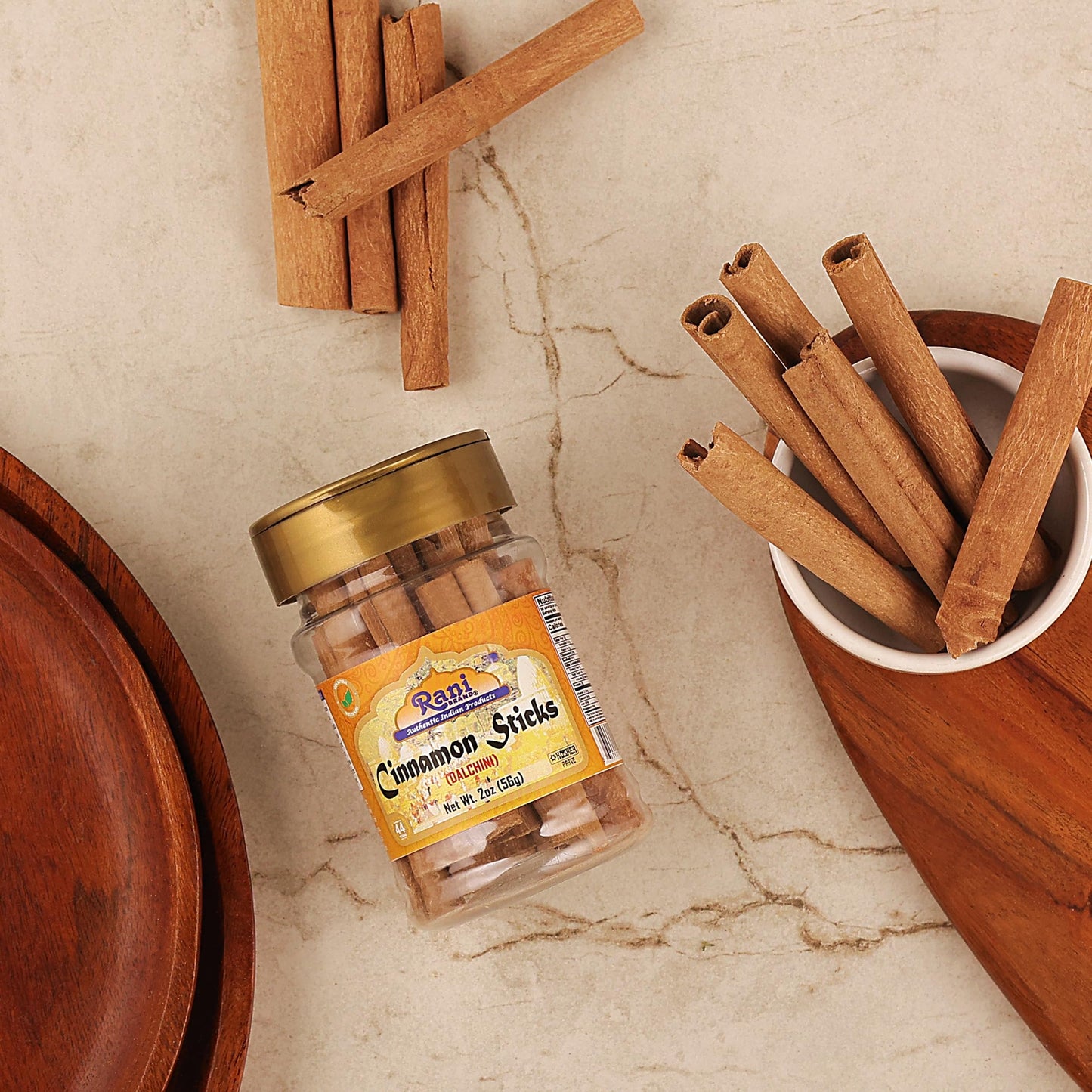Rani Cinnamon Sticks 2oz (56g) PET Jar - 10-13 Sticks - Strong Aroma, Perfect for Baking, Cooking & Beverages | 3+ Inches Length - Cassia Saigon Cinnamon from Vietnam | Kosher