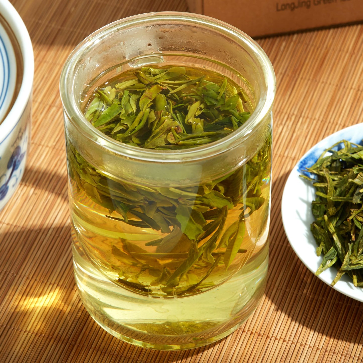 ChaWuWarmSun LongJing Green Tea,3.5oz/100g,Chinese Dragon Well Green Tea Loose Leaf