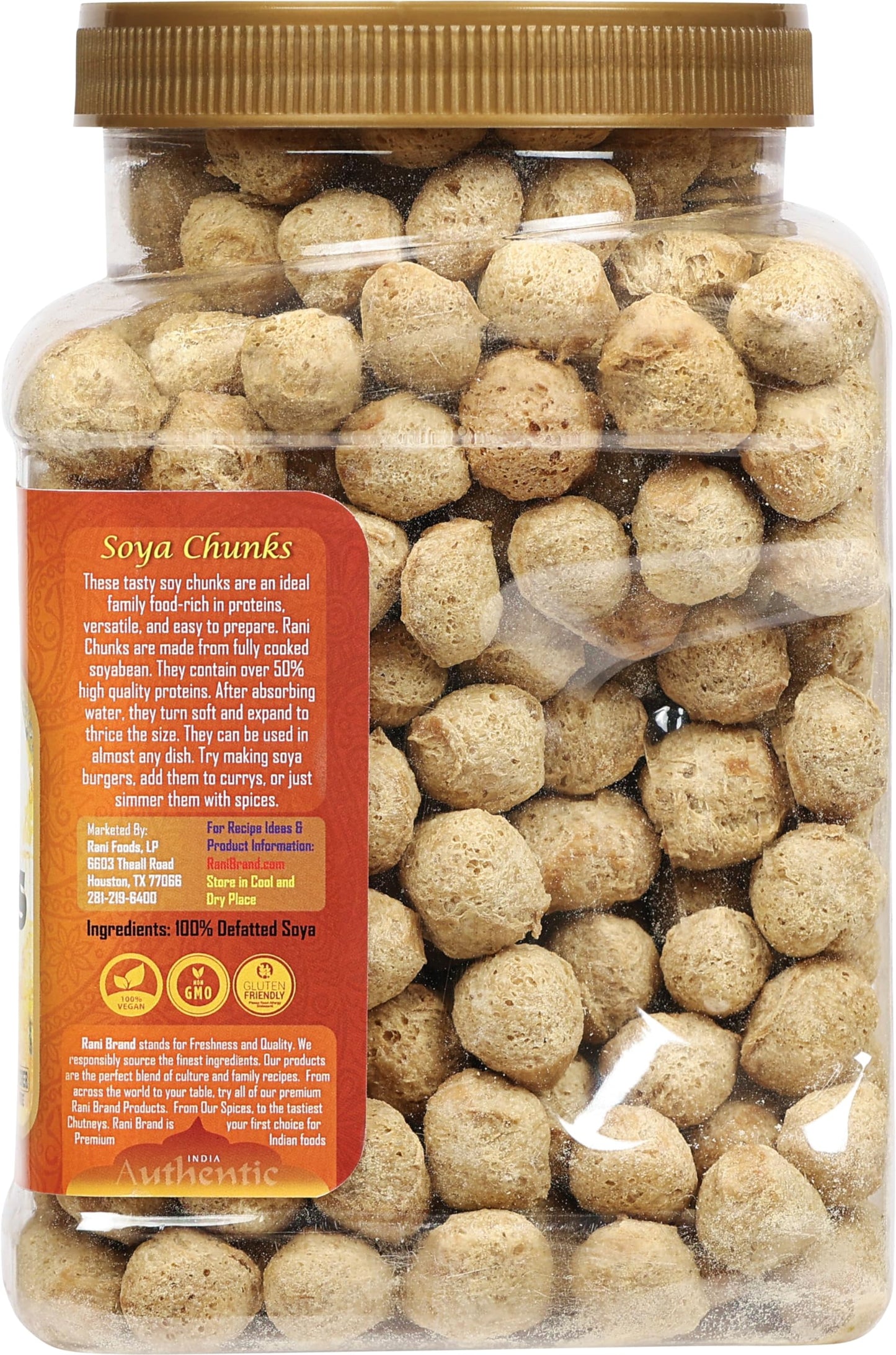 Rani Soya Chunks Nuggets (High Protien) Vadi 14oz (400g) ~ All Natural, Salt-Free | Vegan | No Colors | Gluten Friendly | NON-GMO | Kosher | Indian Origin | Meat Alternate Substitute