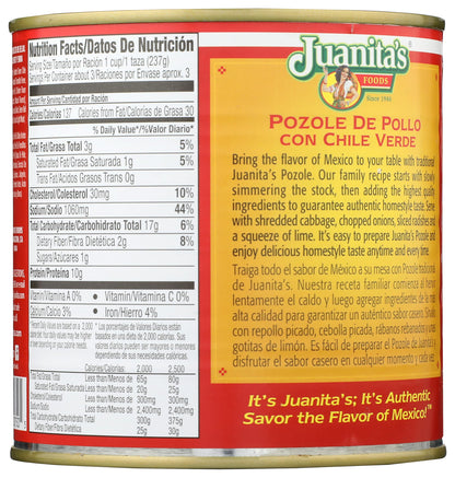 Juanita's Soup, Chicken and Hominy, 29.5 oz