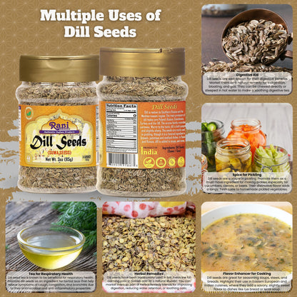 Rani Dill Seeds (Suwa/Sua) Whole, Spice 3oz (85g) PET Jar ~ All Natural | Gluten Friendly | NON-GMO | Kosher | Vegan | Indian Origin, Weed