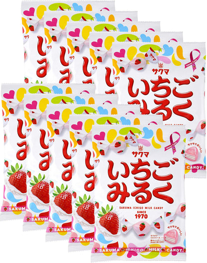 SAKUMA SEIKA Ichigo Milk Candy 100g (10-pack)