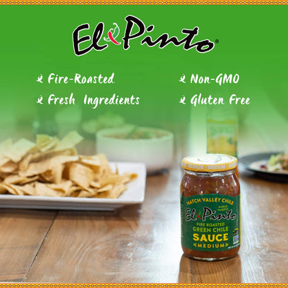El Pinto Green Chile Sauce, Medium, 16 Ounce (Pack of 6)
