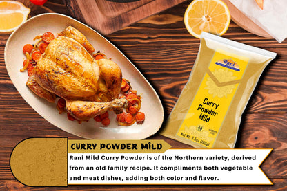 Rani Curry Powder Mild (10-Spice Authentic Indian Blend) 3.5oz (100g) ~ All Natural | Salt-Free | NO Chili or Peppers | Vegan | No Colors | Gluten Friendly | NON-GMO | Kosher | Indian Origin