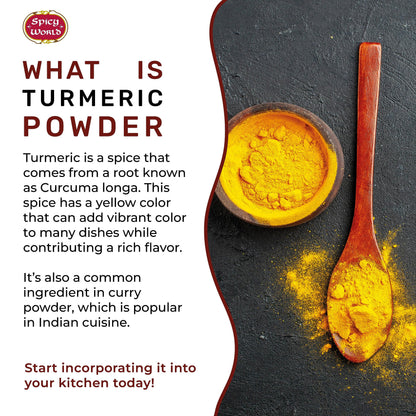 Turmeric Powder 5 Pound Bulk Bag - Indian Turmeric Root Ground (Haldi) - Minimum Curcumin 2.5% - Pure, Vegan, from India by Spicy World