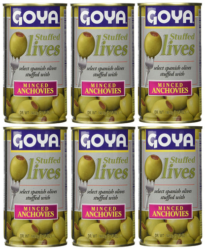 Goya Stuffed Olives Minced Anchovies 5.25 Ounce (Pack of 6)