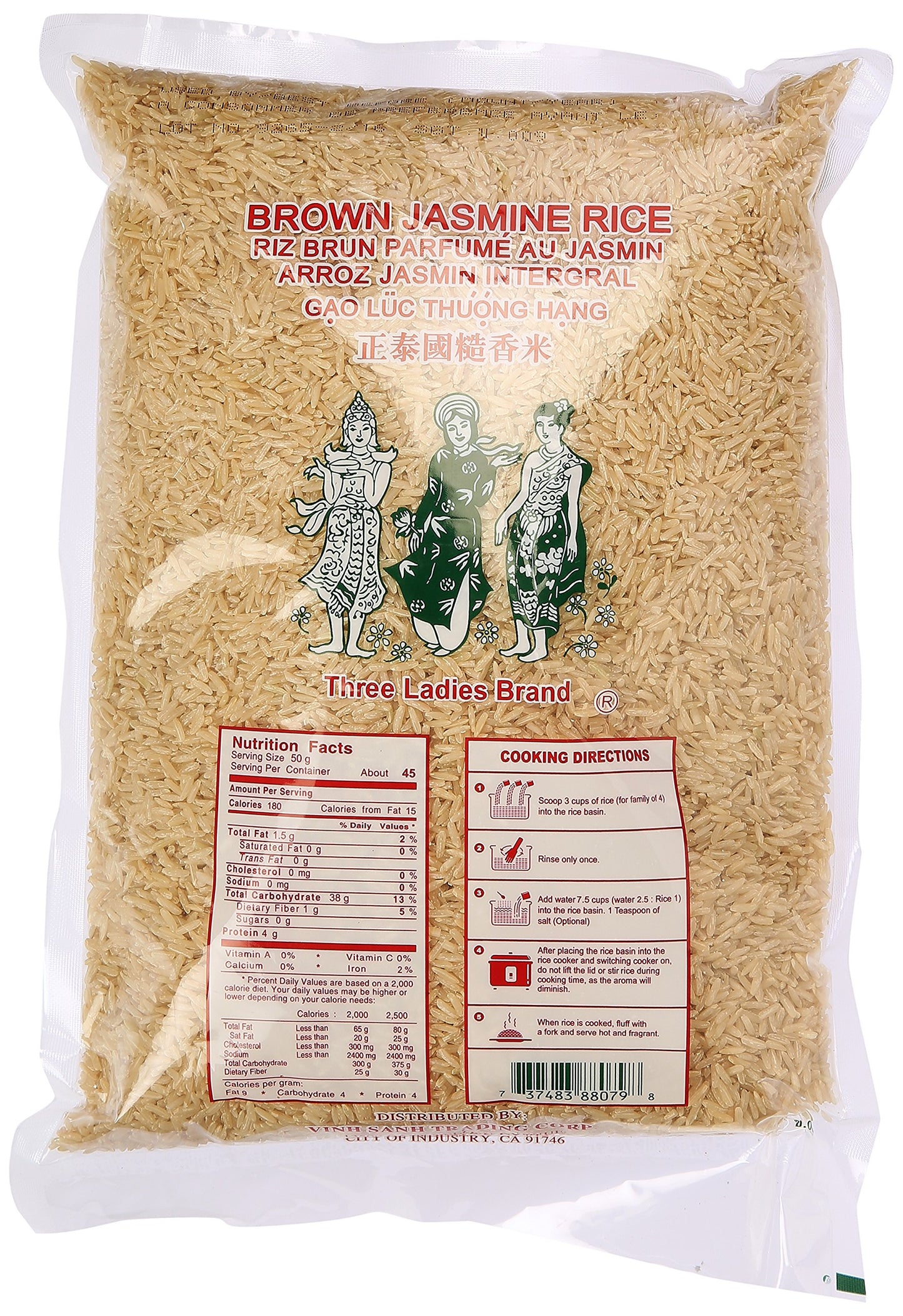 Three Ladies Brown Jasmine Rice 5 lbs