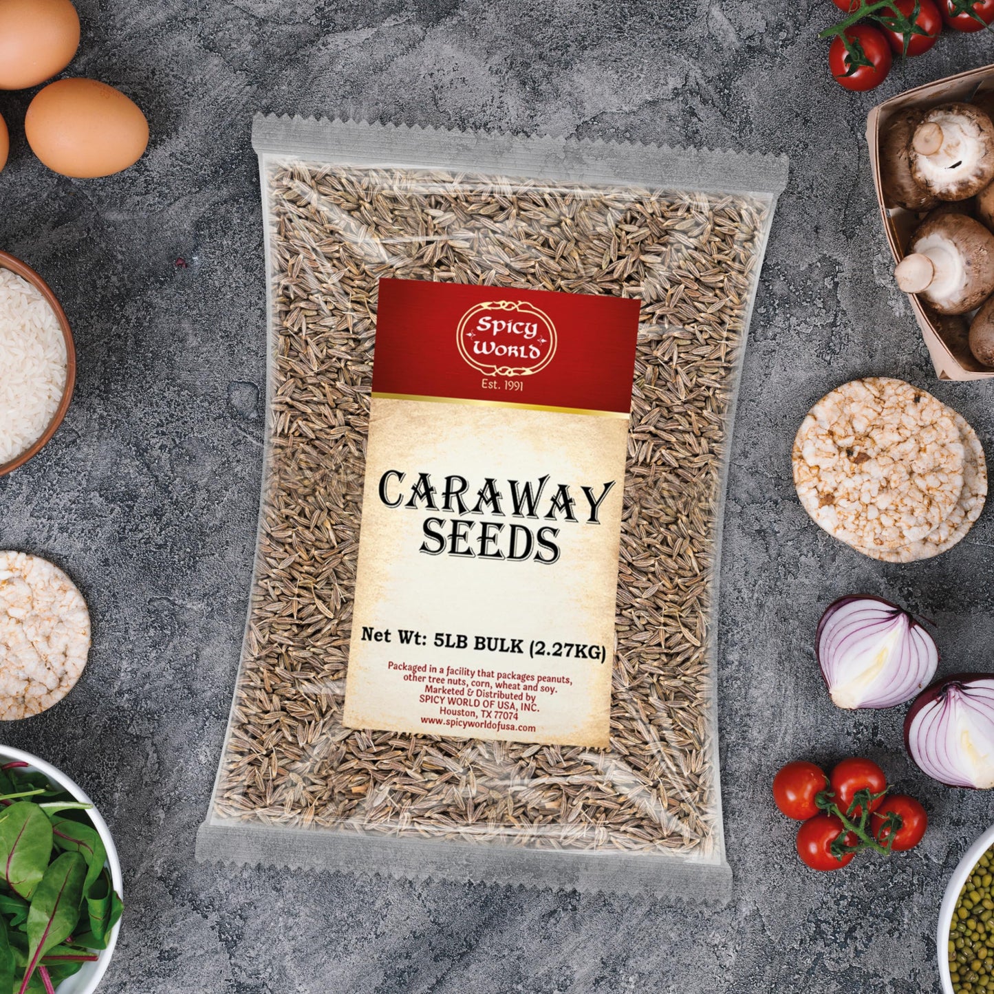 Spicy World Caraway Seeds 5 Pound Bulk Bag