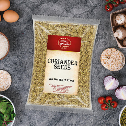 Spicy World Coriander Seeds 5 Pounds Bulk - Pure Indian Spice