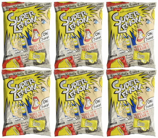Nobel Japanese Candy, Nostalgic Super Lemon Candy, 3.09-Ounce Bags (Pack of 6)