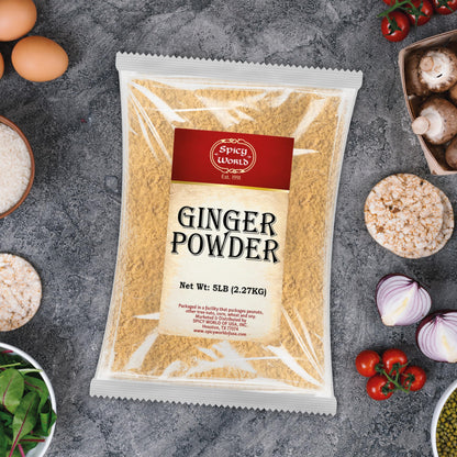 Spicy World Ginger Powder 5 Pound Bulk Bag - Ground Ginger Root