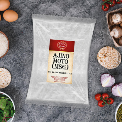 Spicy World MSG 5 Pound Bulk Bag - Flavor Enhancer, Monosodium Glutamate Seasoning, Umami Seasoning